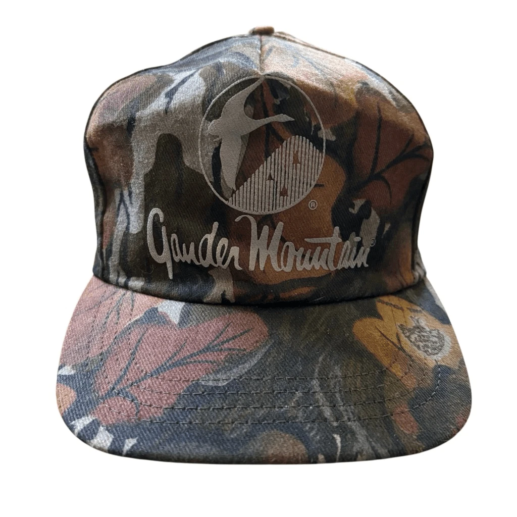 Vintage Gander Mountain Mossy Oak Fall Foliage SnapBack Hat USA