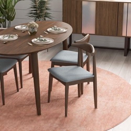 Ashcroft Furniture Co Blake Mid-Century Modern Grey Fabric Dining Chair (Set of - Picture 10 of 11