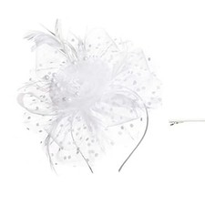 Fascinators Hats 20s 50s Pillbox Hat Cocktail Tea Party for One Size White