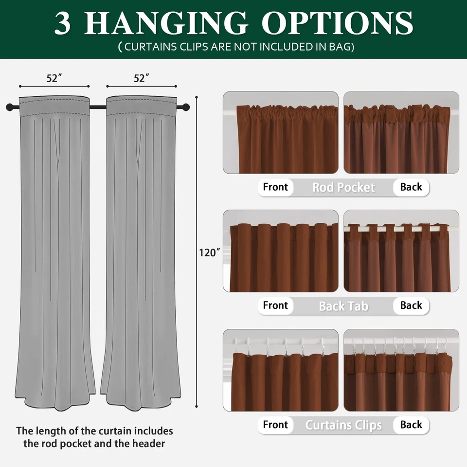 Cortinas de terciopelo extra largas de 10 pies color óxido naranja quemado para puerta corredera H... Foto 3 de 4