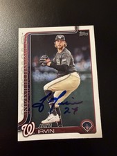 Jake Irvin Signed 2025 Topps Card IP Auto Autograph Nationals
