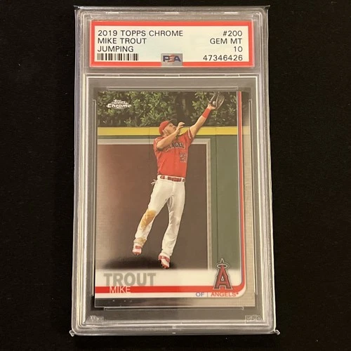 2019 TOPPS CHROME #200 MIKE TROUT JUMPING PSA 10 Gem Mint Los Angeles Angels MVP