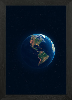 Satellite View Earth Night Framed Wall Art Poster Print Picture