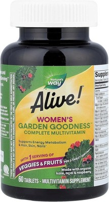 Alive! Women's Garden Goodness Complete Multivitamin, 1 Serving Veggies & Fru...