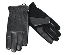 Isotoner Smartouch Men's Leather Gloves with Stretch fleece Palm Size L