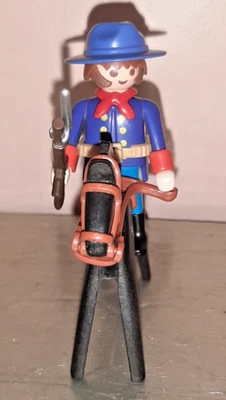 PLAYMOBIL LOT SOLDAT NORDISTE CHEVAL ARMES WESTERN SUDISTE FAR WEST CAVALERIE - Photo 1/3