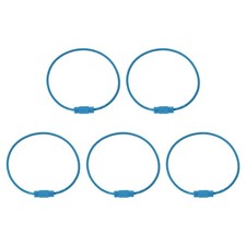 5.9 Inch Wire Keychain Cable, 5 Pack Stainless Steel Key Ring Loop, Light Blue