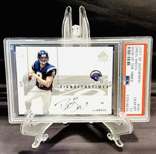 2001 SP Authentic DREW BREES Sign Of The Times Rookie On Card Auto PSA 10. rookie card picture