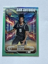 2024-25 Topps Chrome - Stephon Castle #122 Aqua Refractor #191/199 (RC) Spurs