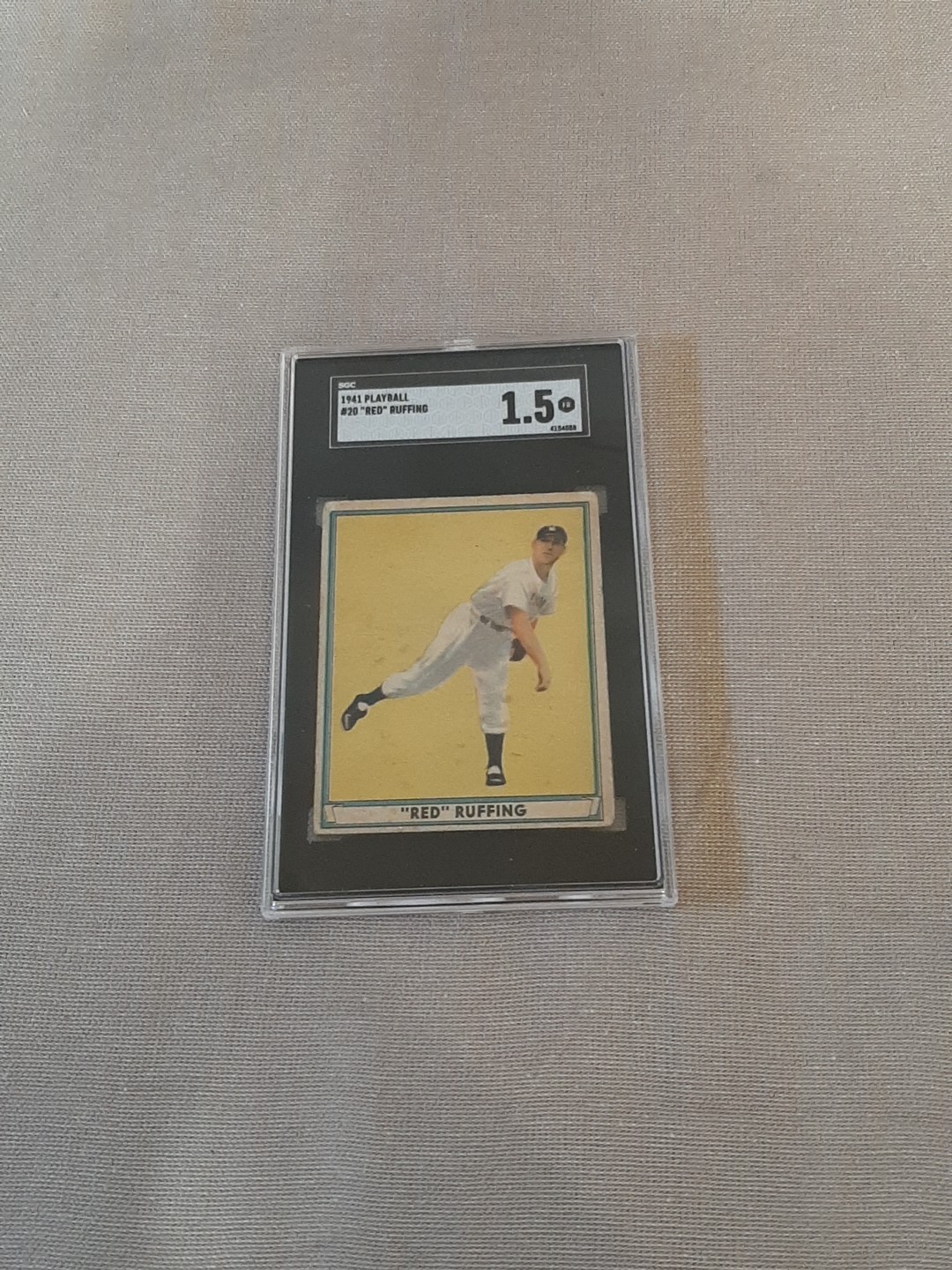 1941 Playball Red Ruffing #20 Baseball Card NY Yankees Pitcher SGC graded 1.5
