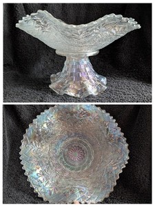 Dugan  Persian Garden  White Carnival Fruit Bowl and Base 1912c              (A)