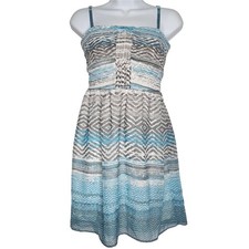 American Eagle Womens Dress Sz XS Blue Gray Coastal Resort Beach Vacay Boho Chic