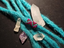 Dredy Koralik Ręcznie robiony Różowy Niebieski Zygzakowaty Nasiona Koralik Biżuteria do włosów Pejotl Loc Charm