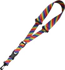 Saxophone Strap - Stylish Quick Release, Adjustable Sax Neck Rainbow Stripe