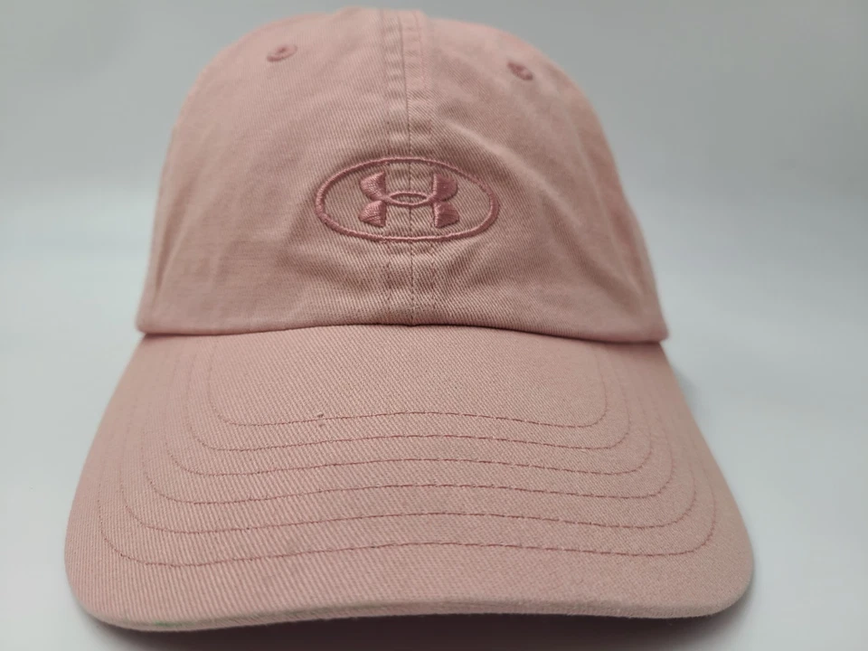 Women Under Armour Free Fit Strapback Adjustable Hat Cap Cotton Casual Logo Pink - Image 2 of 4