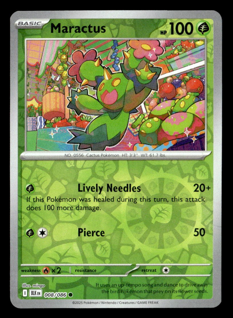 Pokemon Maractus #008/086 tcg Near Mint or Better