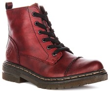 Rieker 78202-35 W-Rieker Comfort Laced Warm Womens Ankle Boots In Red US 6 - 10