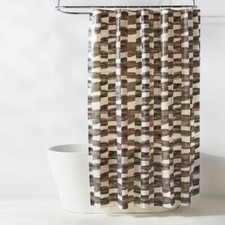 13pc PEVA Waves Shower Curtain with Rings Set Assorted Grays