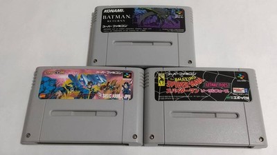 Lot 3 Spider Man X-Men Batman Returns Super Famicom SFC SNES Used Game NTSC-J JP