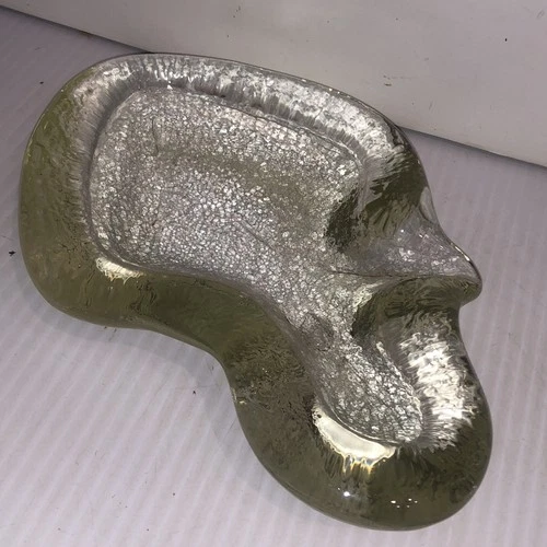 BLENKO Textured GLASS AMOEBA Bowl Free Form MCM ASHTRAY VTG Eames 50-60s/230e