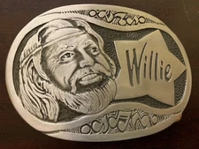 Willie Nelson Pewter Belt Buckle Country Music Very Nice Iconic