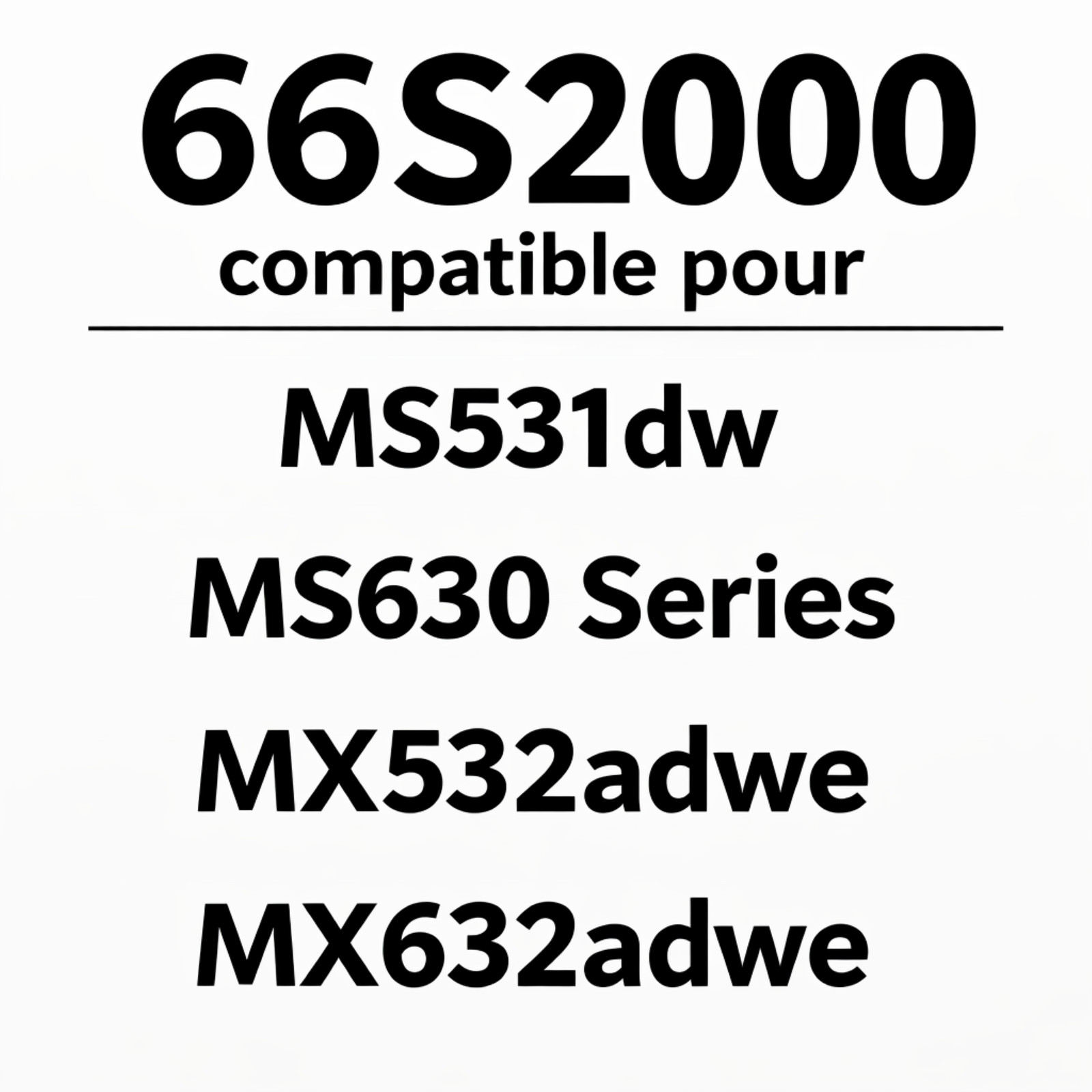 Toner noir compatible Lexmark 66S2000 avec capacité de 5000 pages
