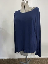 Active Life Long Sleeve Top Size XL Blue Thumb Holes Athleisure Comfort