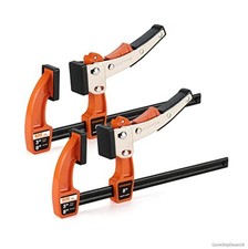 8 Inch Bar Clamp Set 600 Lb Capacity 3 Inch Throat Ratcheting Quick Release 2