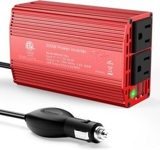 300W Car Power Inverter 12V DC to 110V AC 2 Outlets 2 USB