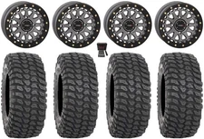 System 3 SB-6 15" Wheels Gunmetal (4+3) 33" XCR350 Tires Polaris Ranger XP 9/1K