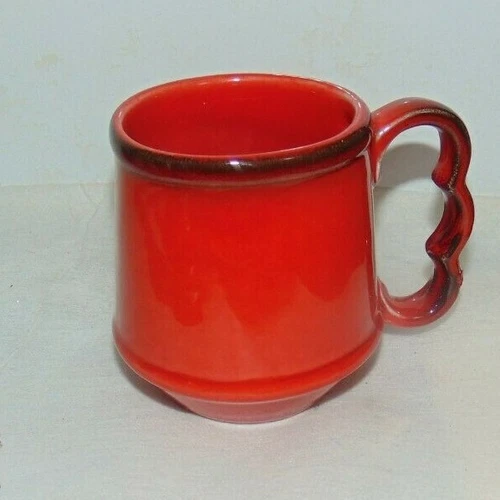 Metlox Poppytrail Coffee Mug Cup Red Black