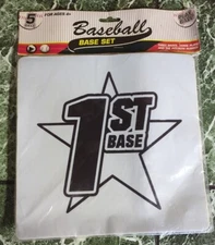 Baseball Base Set - 5 Piece 1st 2nd 3rd Home Plate And Pitching Rubber
