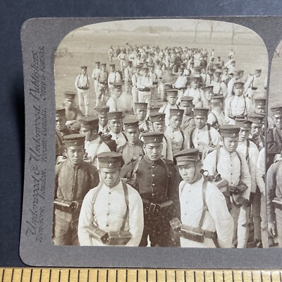 Antique 1904 Japan Army Soldiers Hardened By War Stereoview