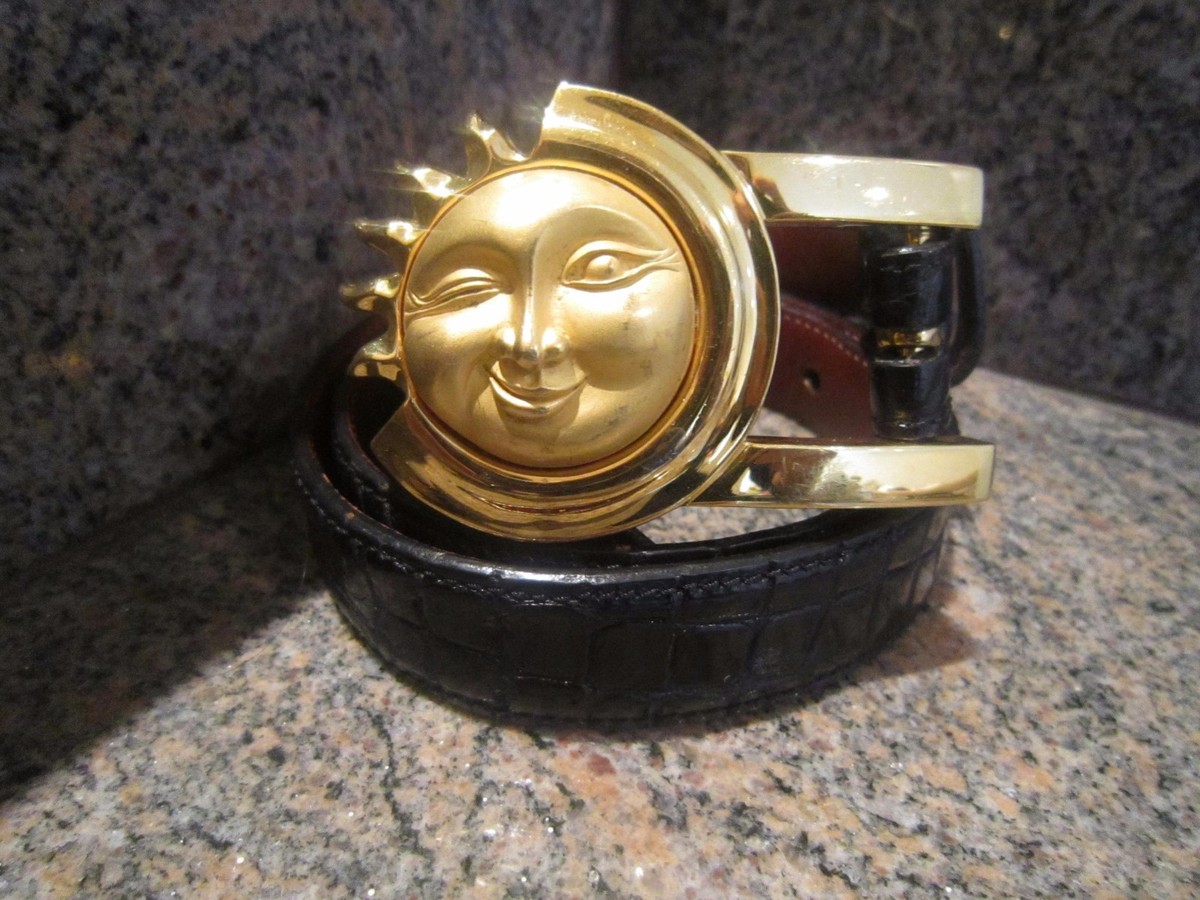 KIESELSTEIN CORD CELESTIAL SUN ART BRONZE BUCKLE W/BLACK  display picture 1