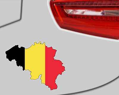 Samunshi Belgien Aufkleber Autoaufkleber in den Nationalfarben  2 Größen