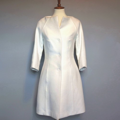 Kaufmanfranco Sequin Angora Coat White & Black Jacket 4 / 40 Long Small - Picture 5 of 13