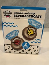 Pool Drink Floats Big Mouth Inflatable Pool Beverage Boats Ring Floats 2 Pk