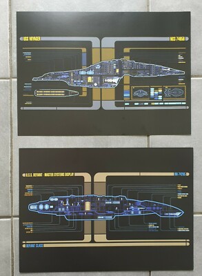 Star Trek Lcars 2 × A3 Poster uss voyager and defiant 