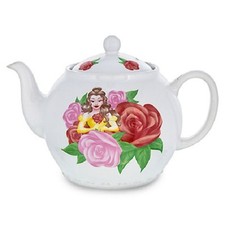 DISNEY PARKS EXCLUSIVE BELLE AND ROSES CERAMIC TEAPOT BEAUTY AND THE BEAST NIB