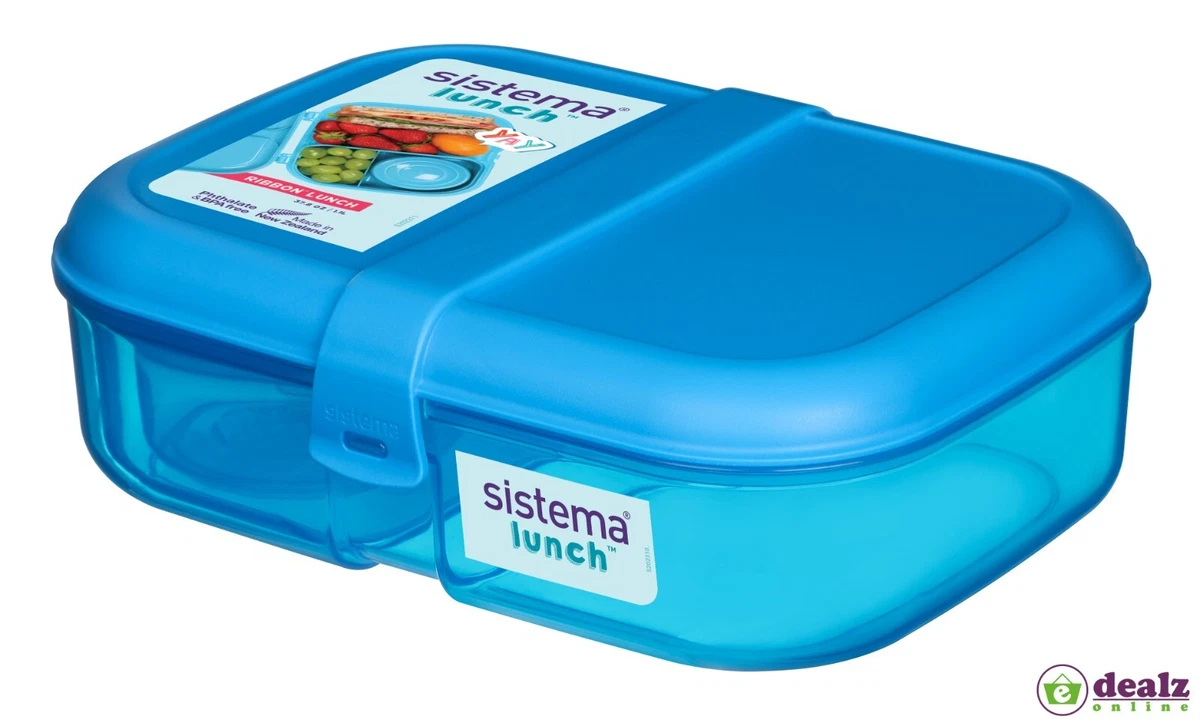 Sistema Ribbon Lunch Box 1.1L With Mini Bite Work School Lunch Box Yogurt  Pot