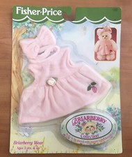 1998 Fisher Price Briarberry Bear Wear Pink Velvet Dress Headband Bow 71458
