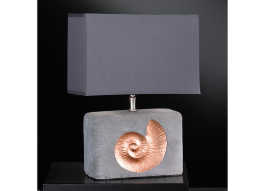 Lampada da Tavolo Conchiglia Grigio Notte Cassettiere Ceramica Nachttich-Lampe