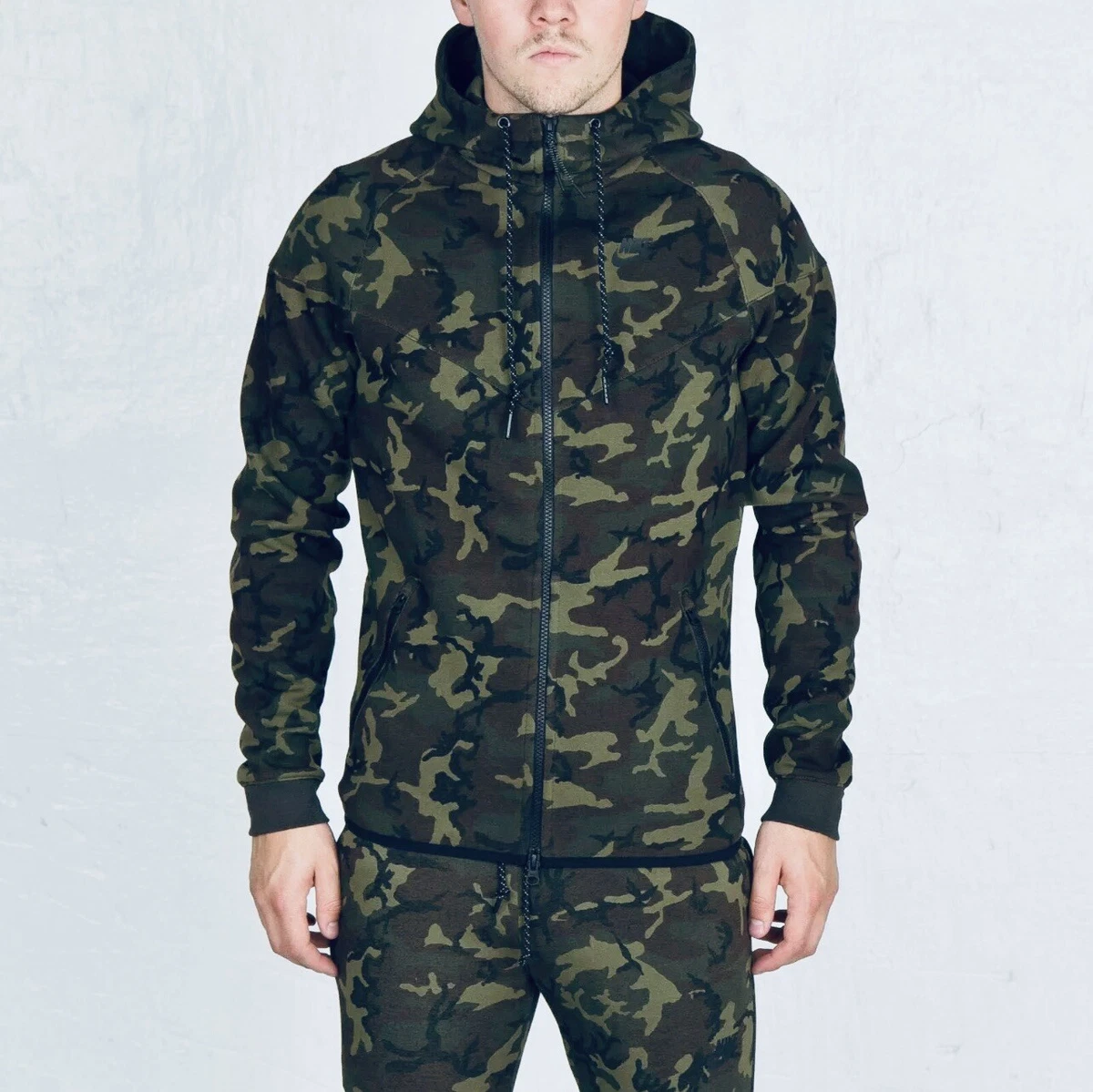 Onschuldig Vet Verdraaiing Nike Tech Fleece Windrunner Camo Green 694004-355 Size L Large | eBay