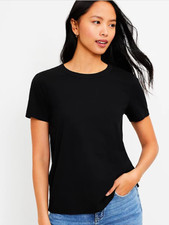 NEW NWT Loft Everyday Crew Tee Sizes: XXSP, XSP or SP Color: Black