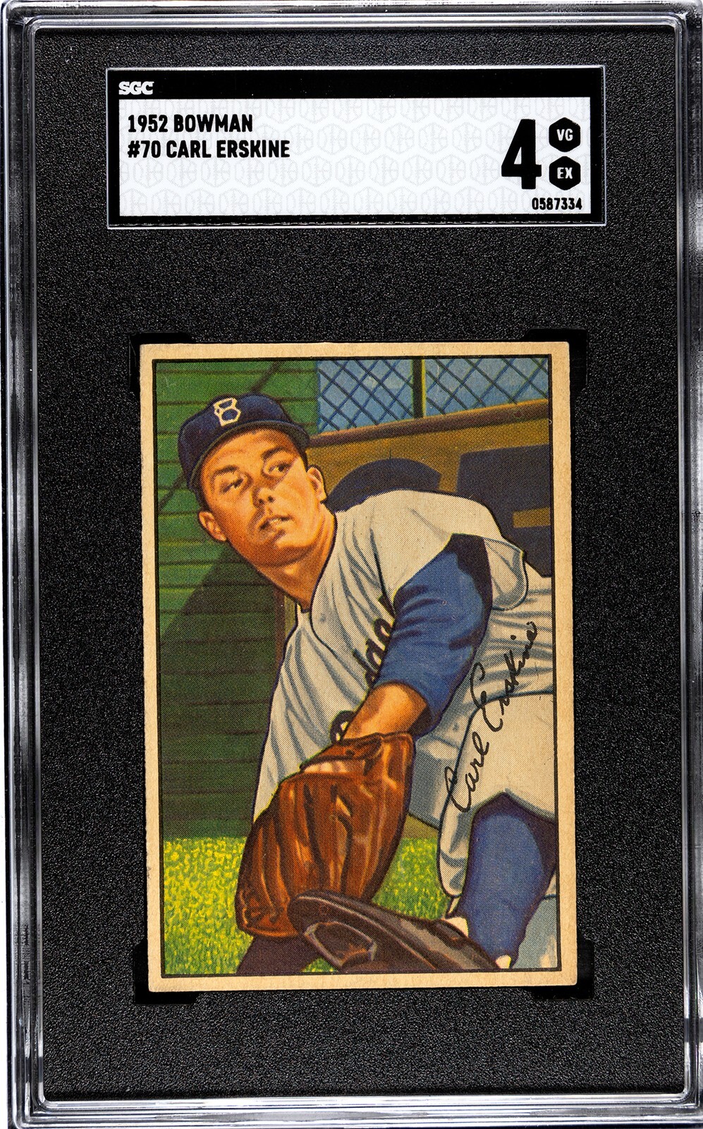 1952 Bowman - #70 Carl Erskine SGC 4