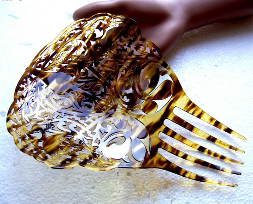 Faux tortoiseshell hair comb -  NO US IMPORT FEES - Afbeelding 9 van 10
