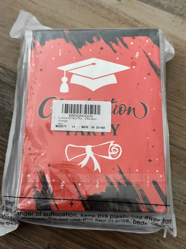 Graduation Party Inviters 50 Pack Orange with Envelopes - Image 2 of 4