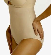 NAOMI & NICOLE Sleek Solutions Beige Firm Control Hi Waist Brief Womens M L 2XL