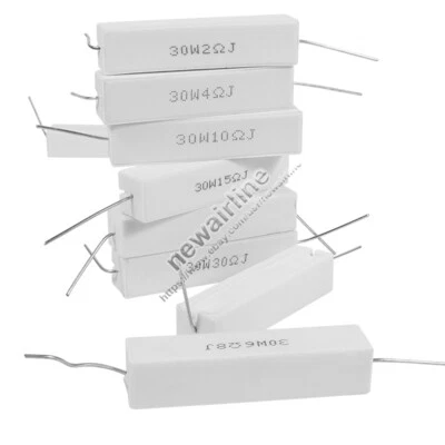 2pcs 20/30W 1-40 ohm Speaker Divider Crossover Wirewound Ceramic Cement Resistor