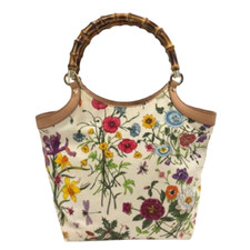 Borsa Gucci Flora Bamboo originale motivo floreale 137394 beige multicolore I...